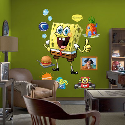 SpongeBob SquarePants wall sticker decoration layout children's room  small kids