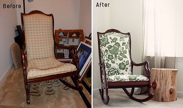 Reupholstering best sale old chairs