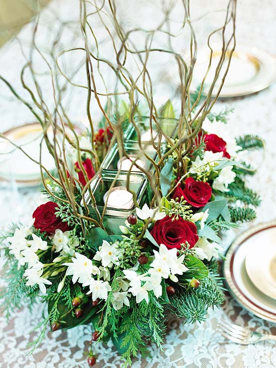 fresh floral arrangements for christmas