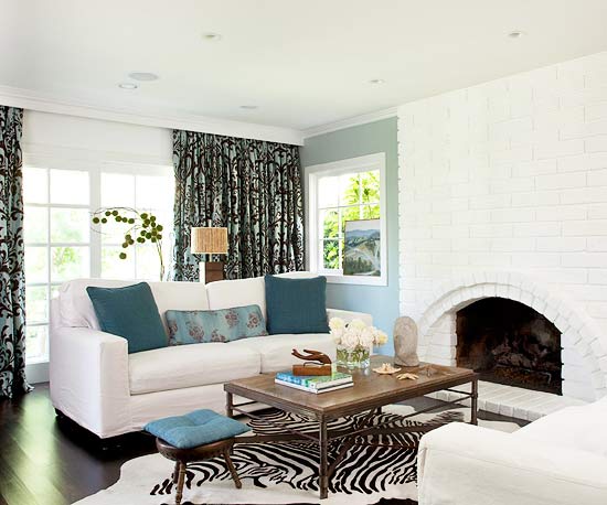 Image of living room design blue