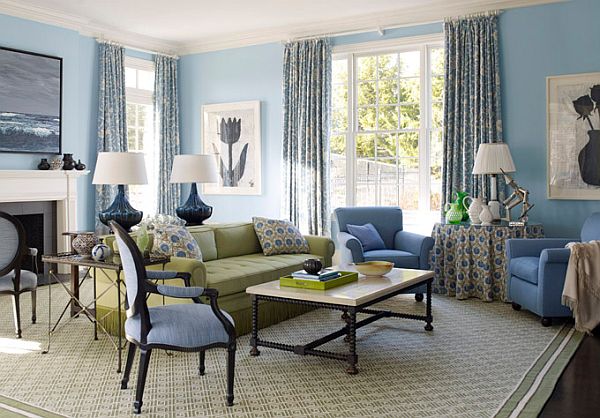 Blue Color Living Room Designs