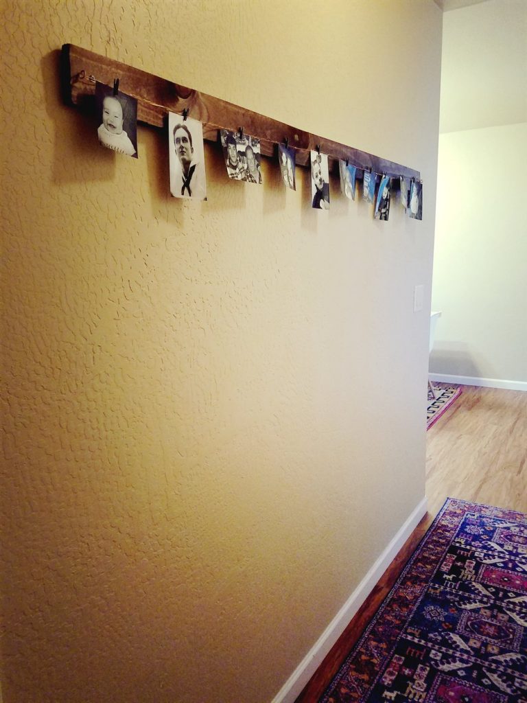 photo wall ideas Wood Plank Photo Display