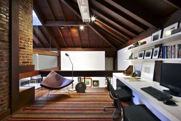 Cool attic home office design