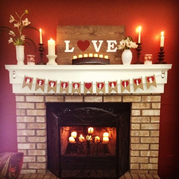 valentine mantel decorating ideas