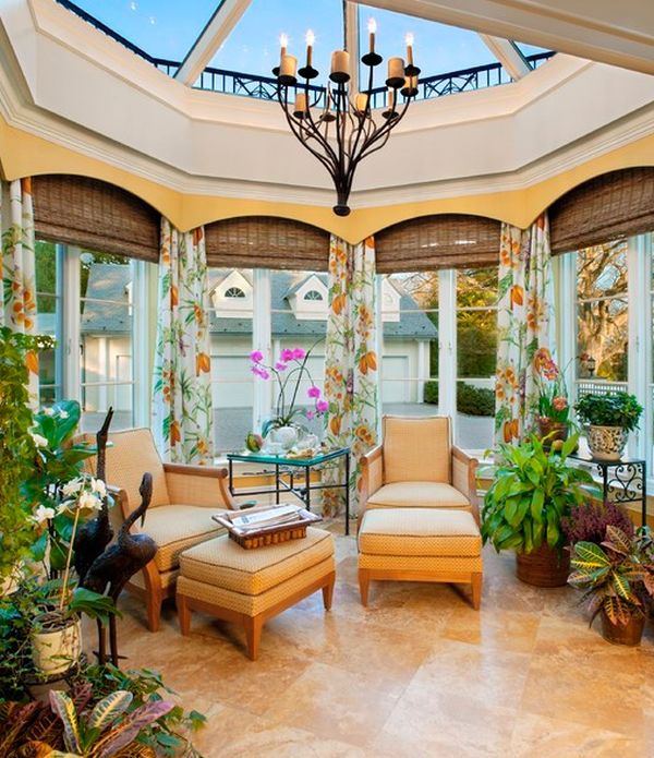 Colorful round sunroom