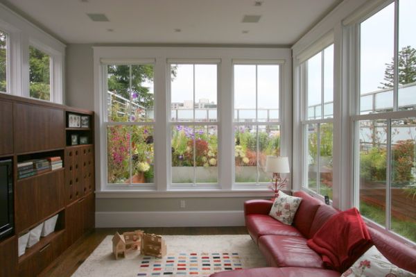 Contemporary family sunroom