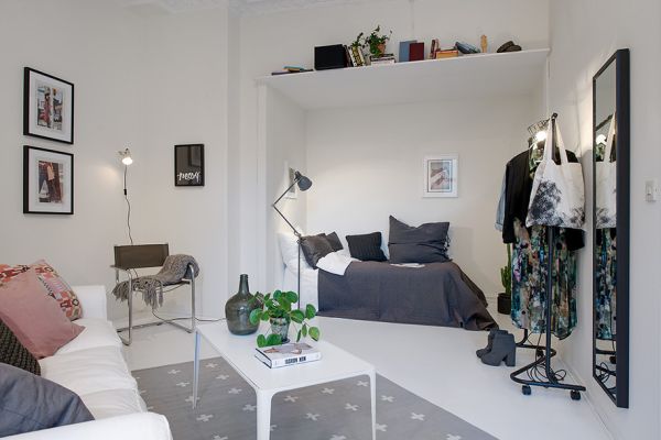 10 Small One Room Apartments Featuring A Scandinavian Décor