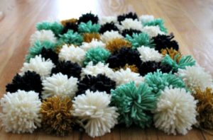 Pom Pom Rug Grid Pattern DIY Pom Pom Rug
