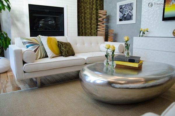 metallic living room table