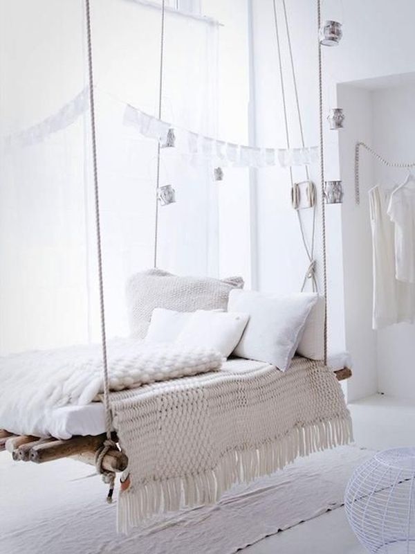 Hanging shop bed indoor