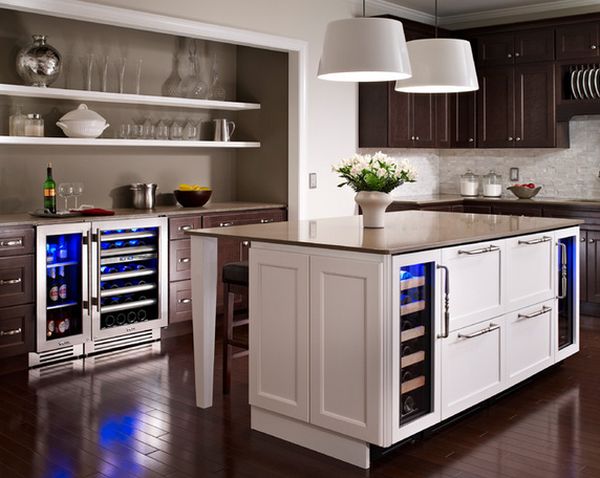 small wine fridge for kitchen island