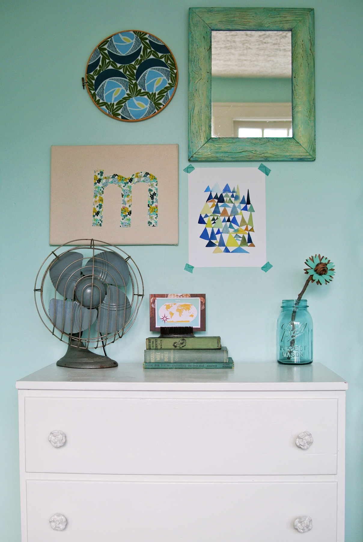 DIY Embroidered Monogram Wall Art