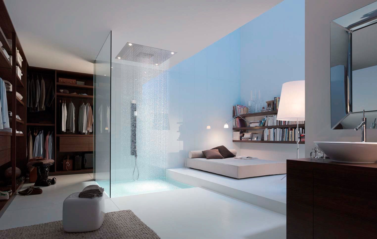 A Wall Mounted Rainfall Shower