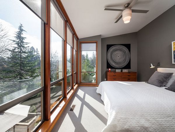 Bedroom view floor to ceiling windows