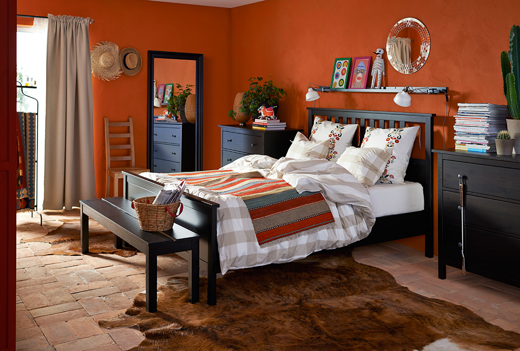 Modern ikea bedroom bedding orange