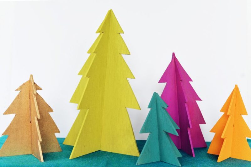 DIY Modern Wooden Christmas Trees
