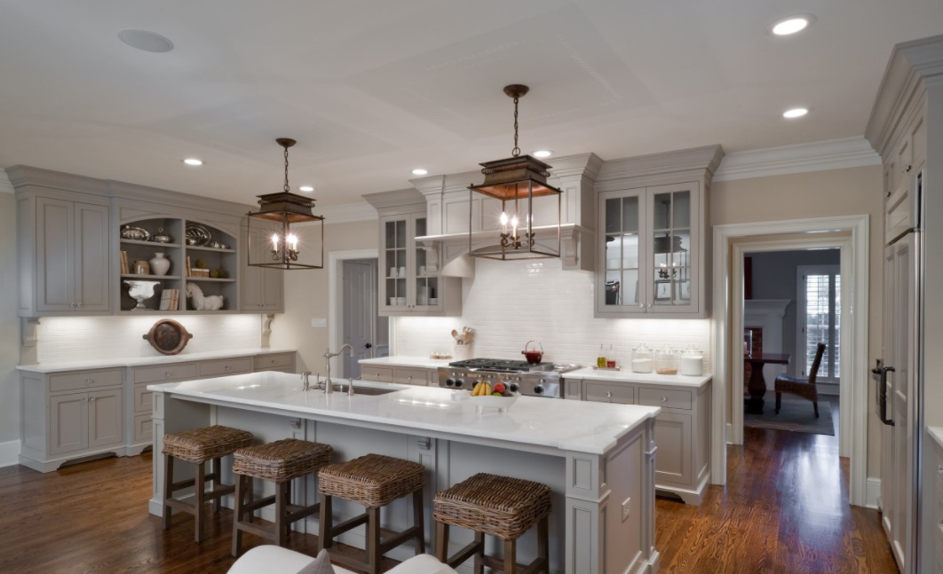 light gray kitchen wall