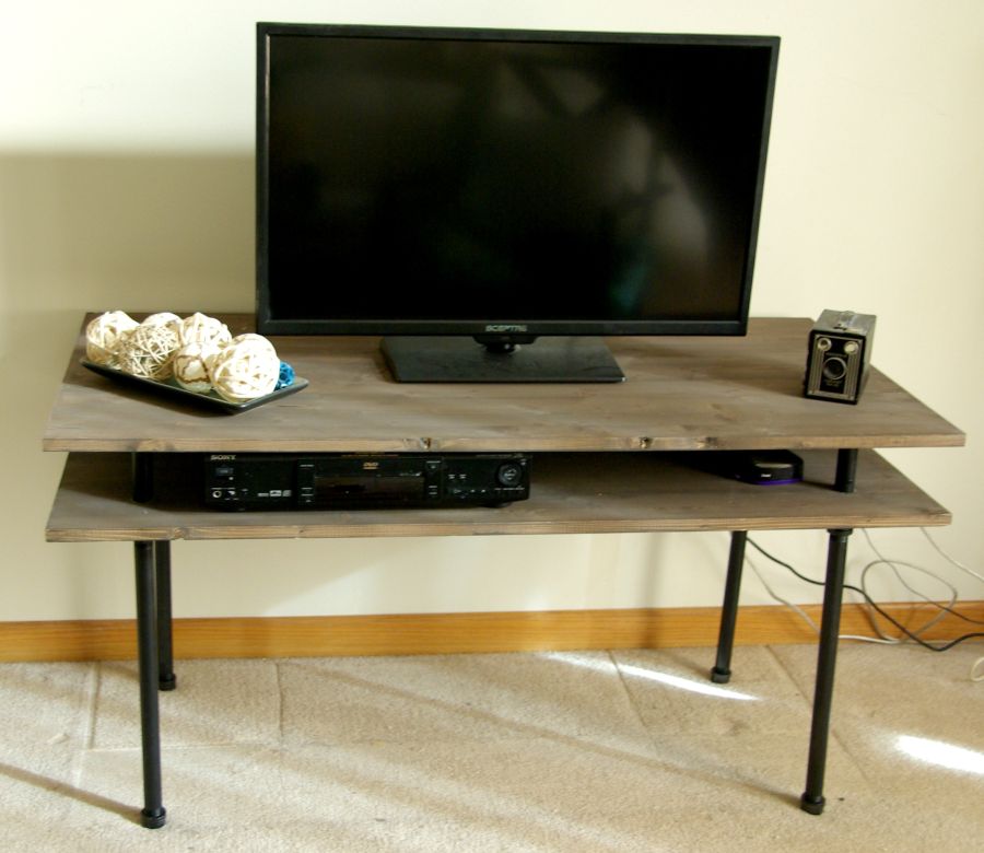 DIY TV Stand - A Blend Of Industrial Rustic And Modern