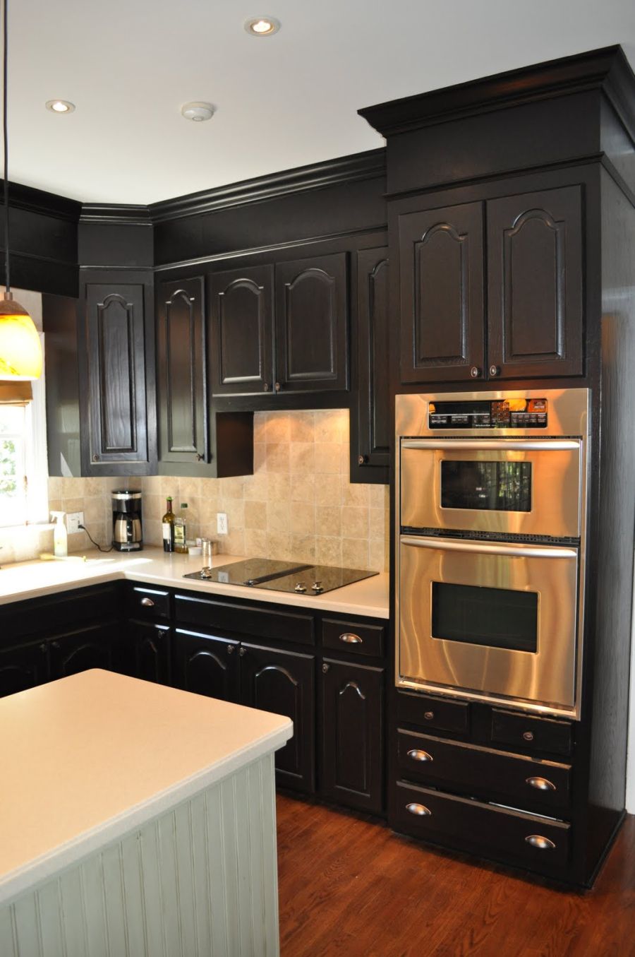 black kitchen cabinets Soffits