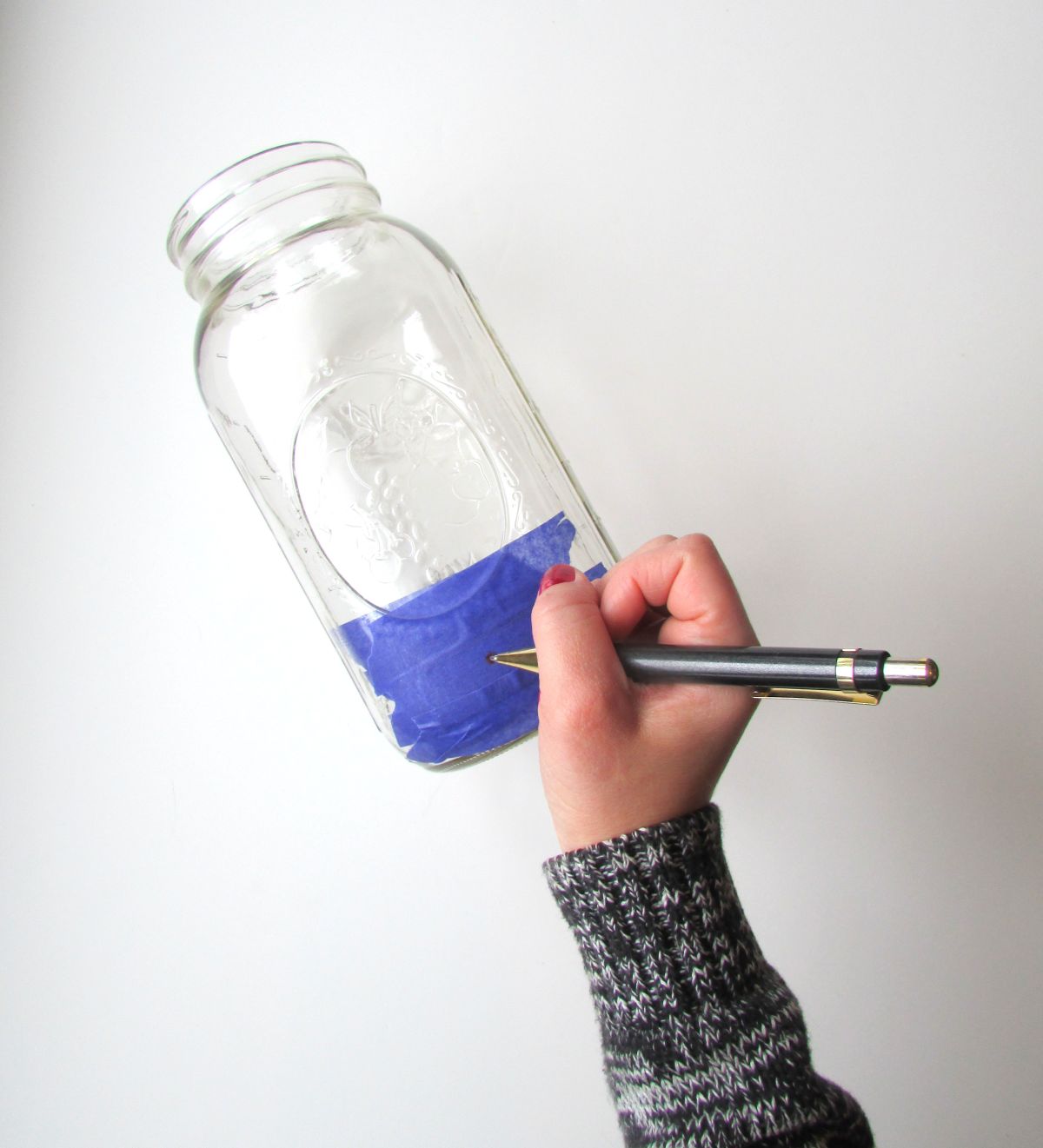 Mason jar finished table lamp