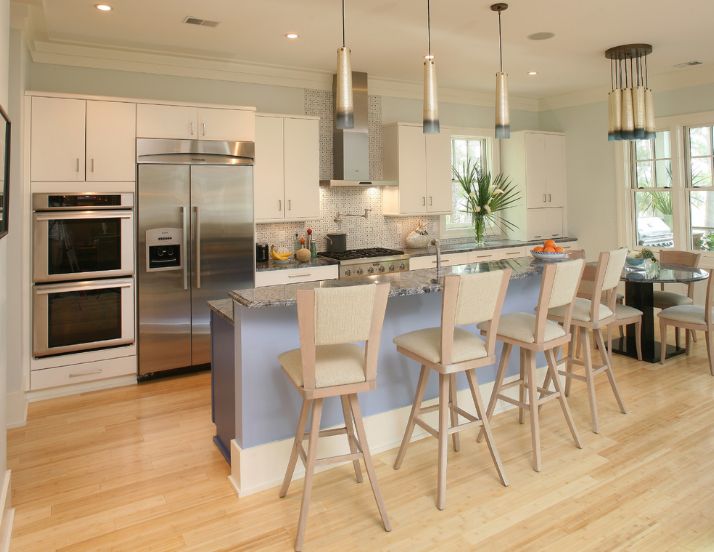 bamboo flooring white kitchen