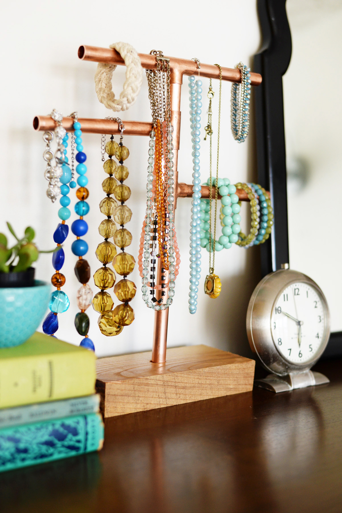 Diy Tree Jewelry Organizer Stand Made Form Copper Pipes