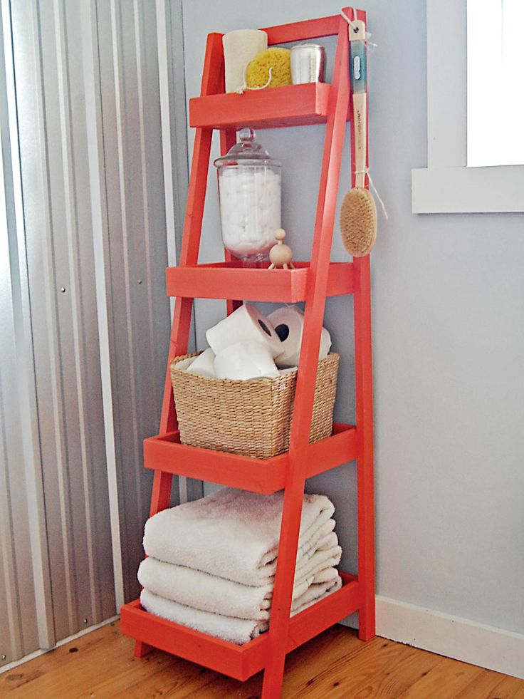 bathroom ladder shelves