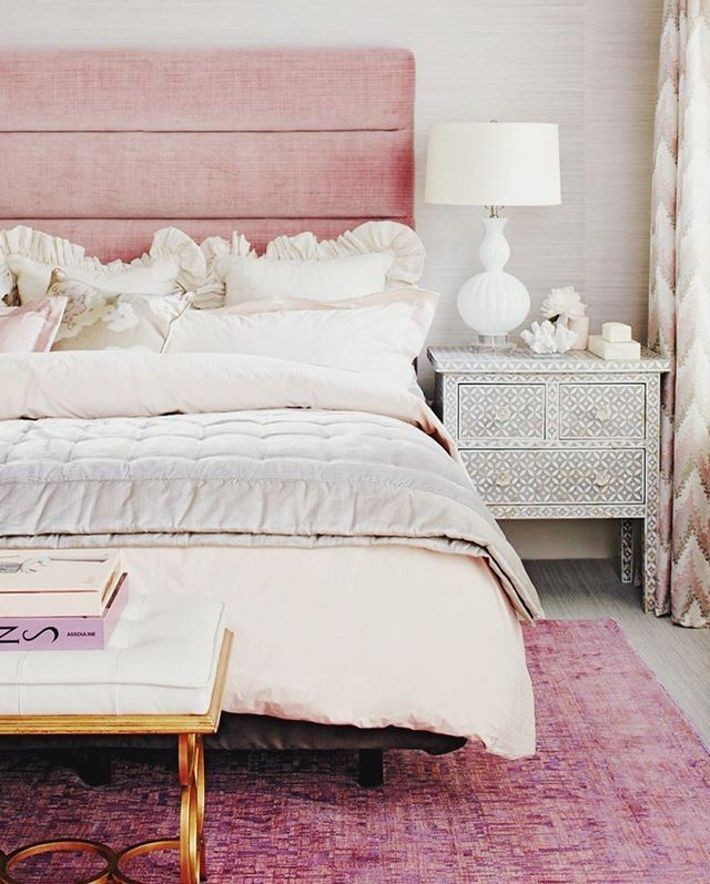 dusty pink headboard