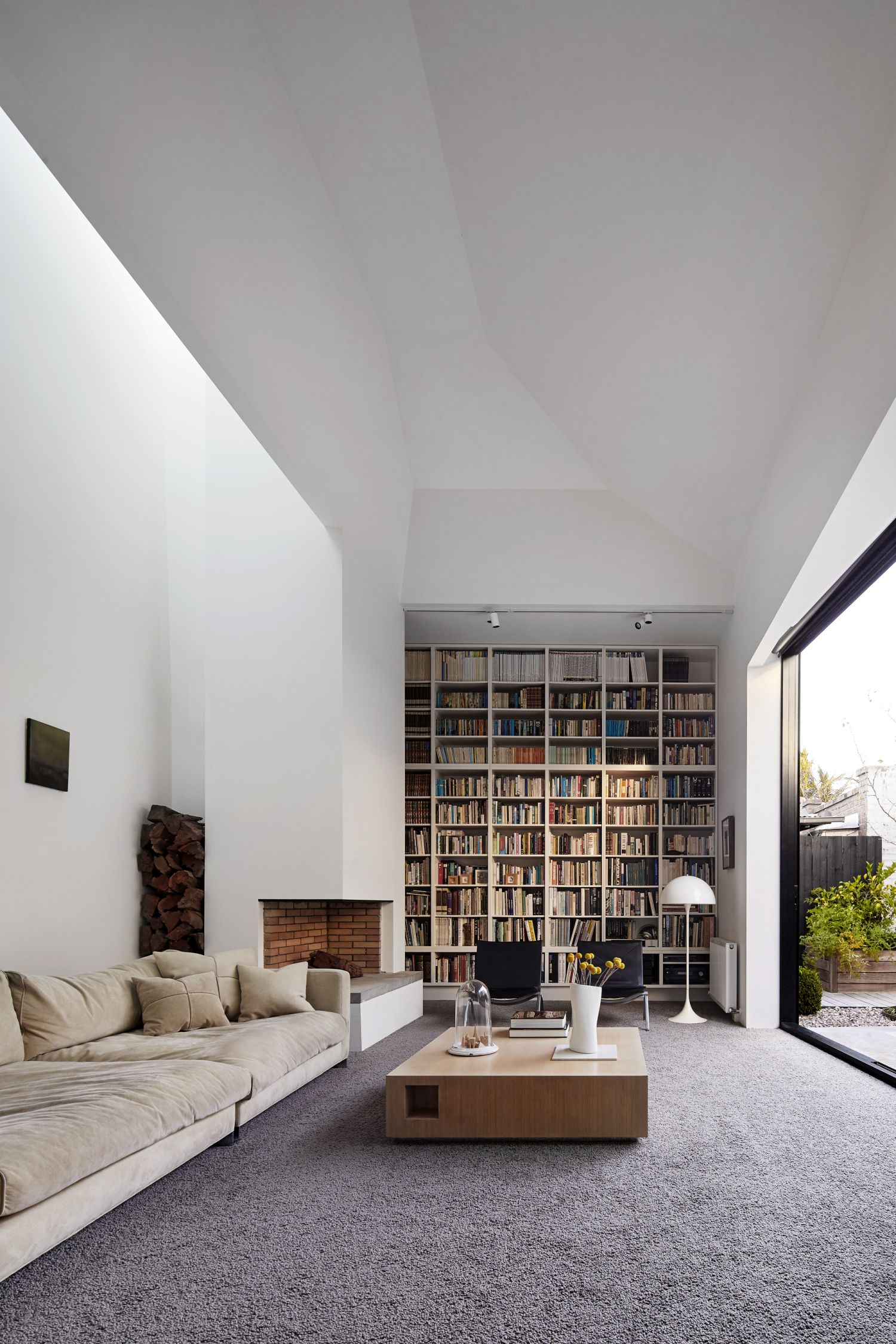 contemporary home library design