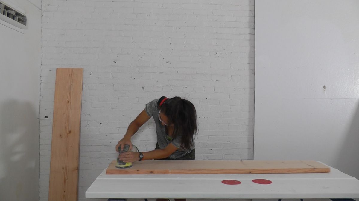 DIY Standing Desk - Sand the Boards