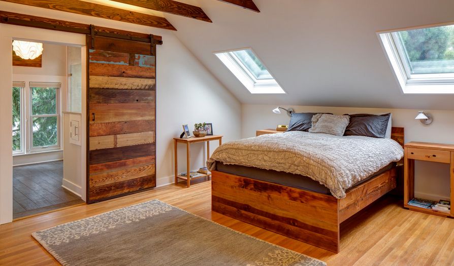 Make an interior barn door look natural