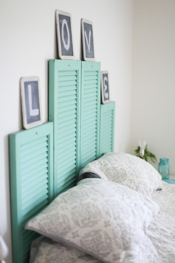 DIY shutter headboard