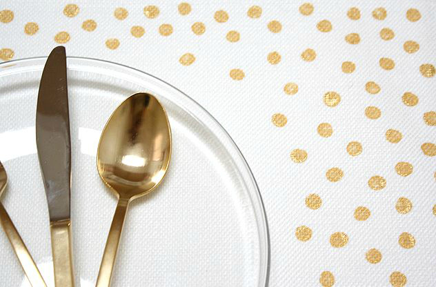 Gold confetti placemats