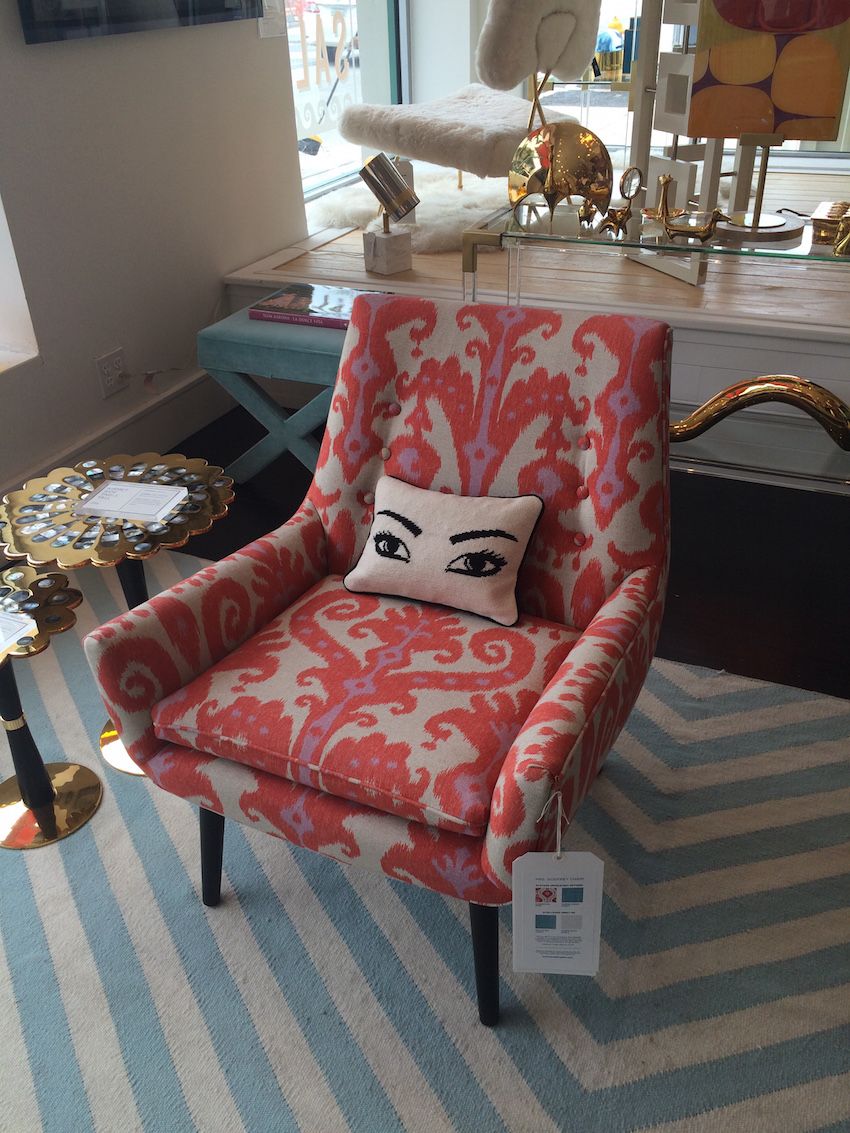 Jonathan Adler Chair With Eye Pillow