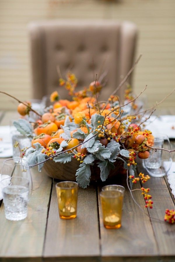 Persimmon fall centerpiece