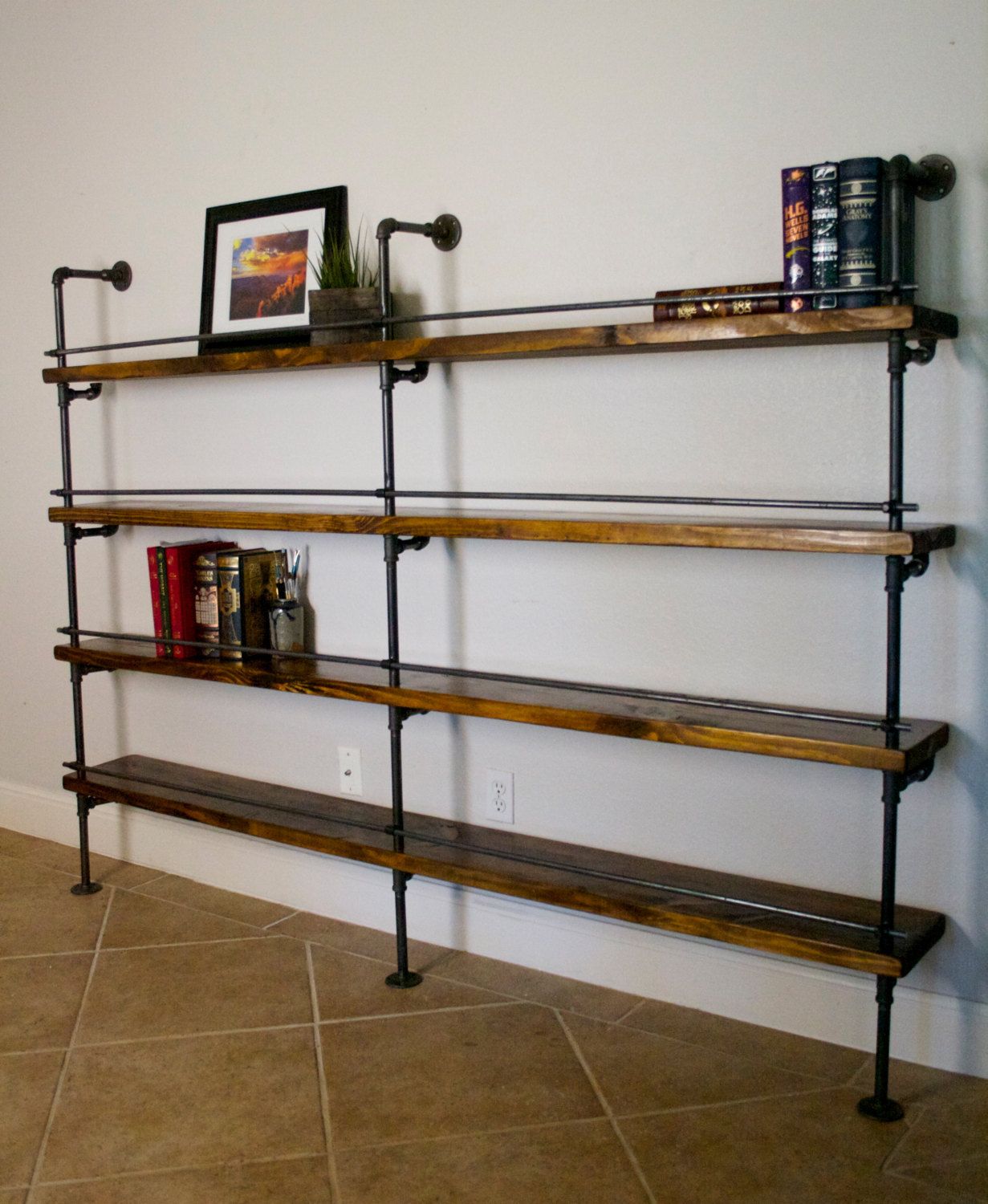 How To Select And Decorate With An Industrial Bookcase   Industrial Shelving Unit Design 