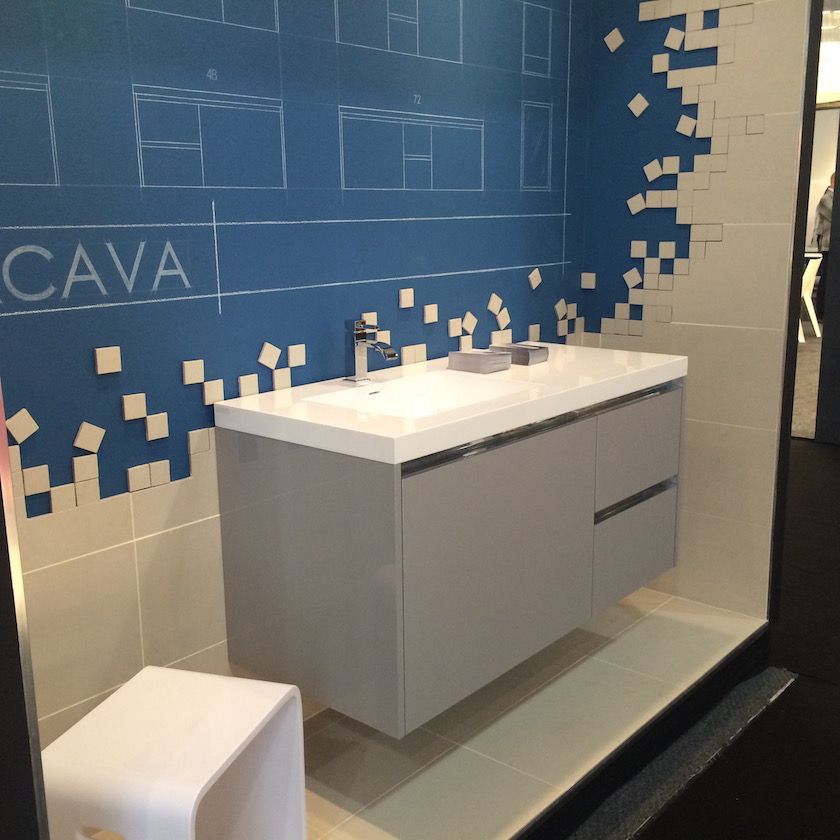 Kubista wall-mounted vanity from LaCava.