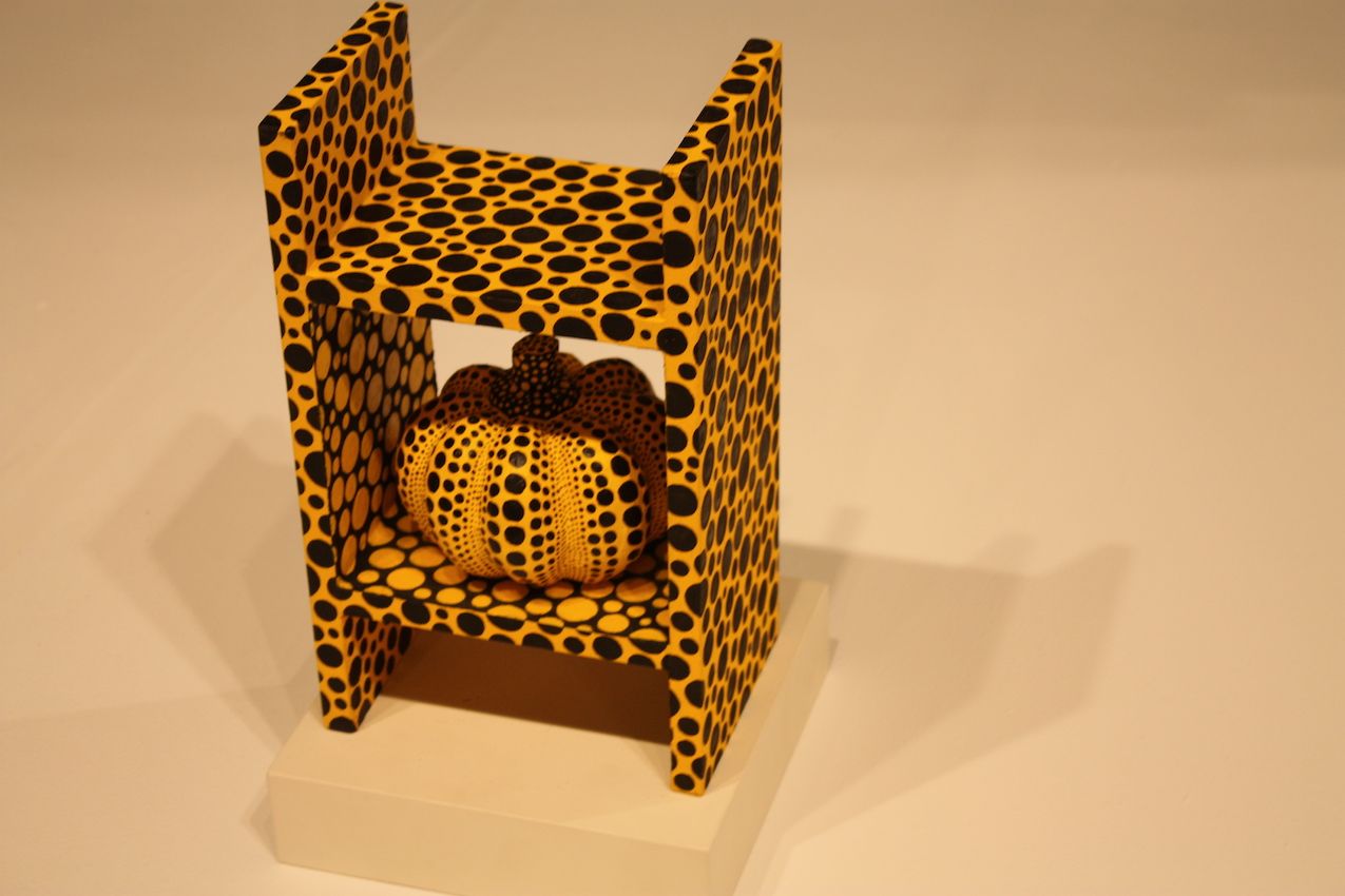 It might be a miniature, but Yayoi Kusama's shelf with a pumpkin is cute and whimsical.