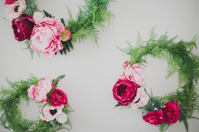 Silk flower wreaths