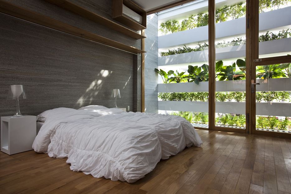 Stacking green bedroom