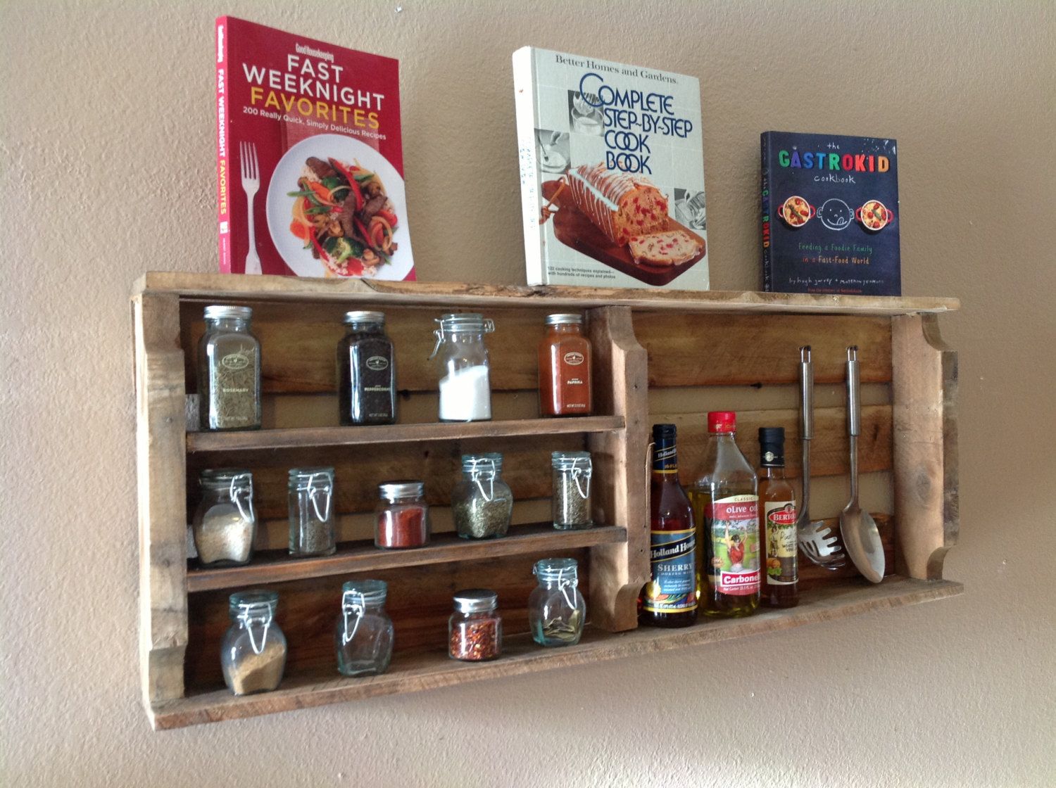 Wooden spice rack