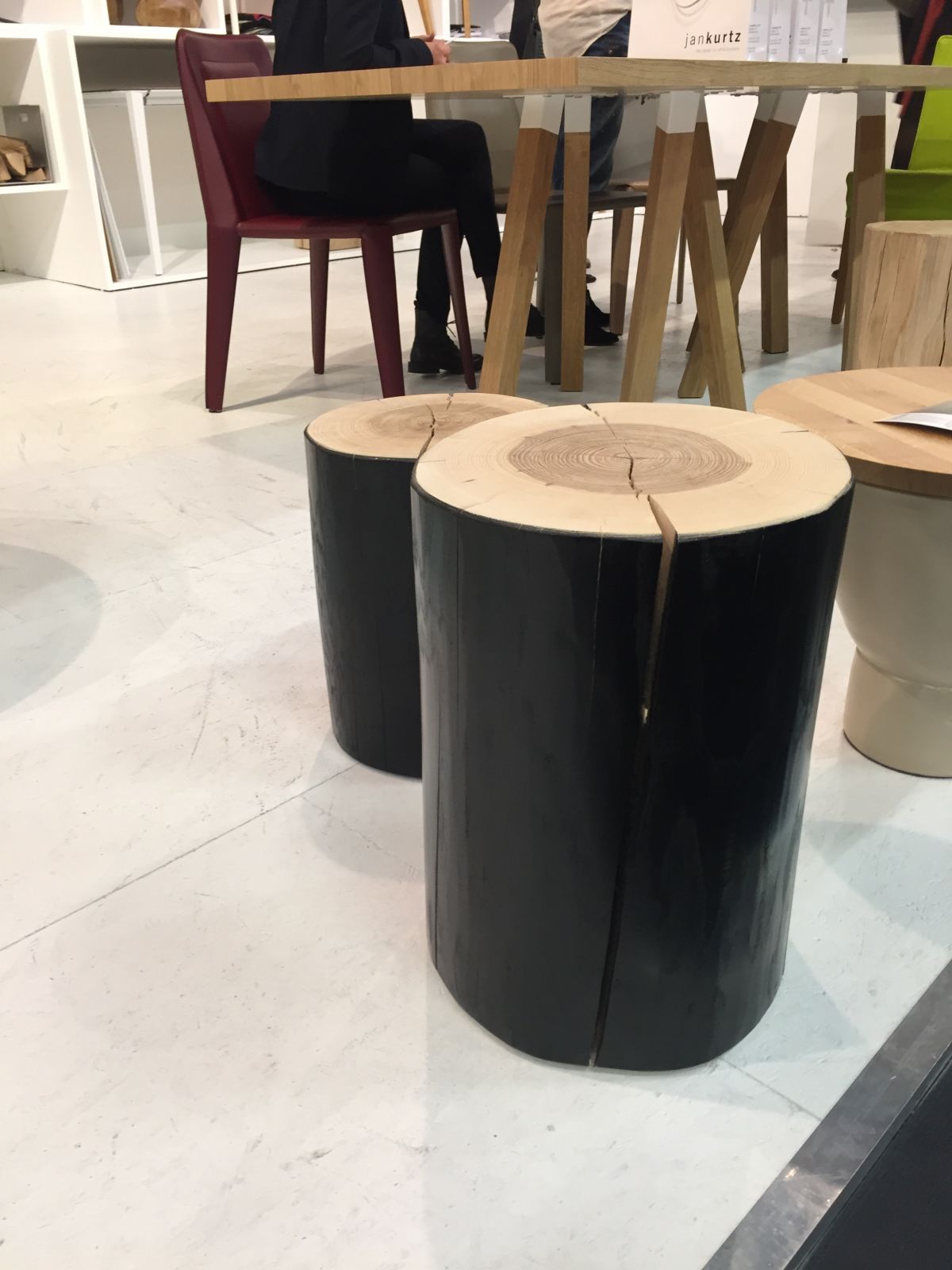 Black paint wood stool