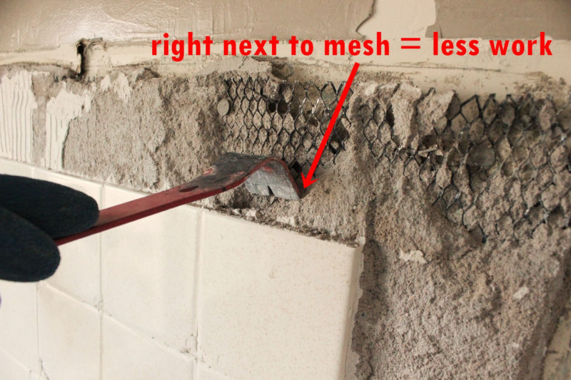 How to Remove Tile Tub Surround with Metal Mesh