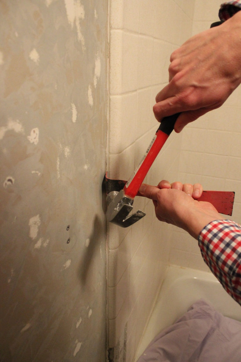 How to Remove Tile Tub Surround with Metal Mesh