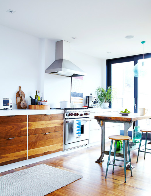 Wood kitchen cupboards