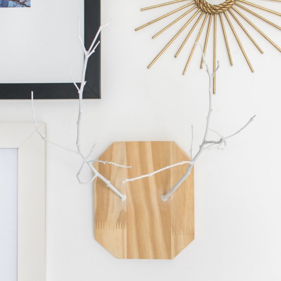 DIY antler wall hanging