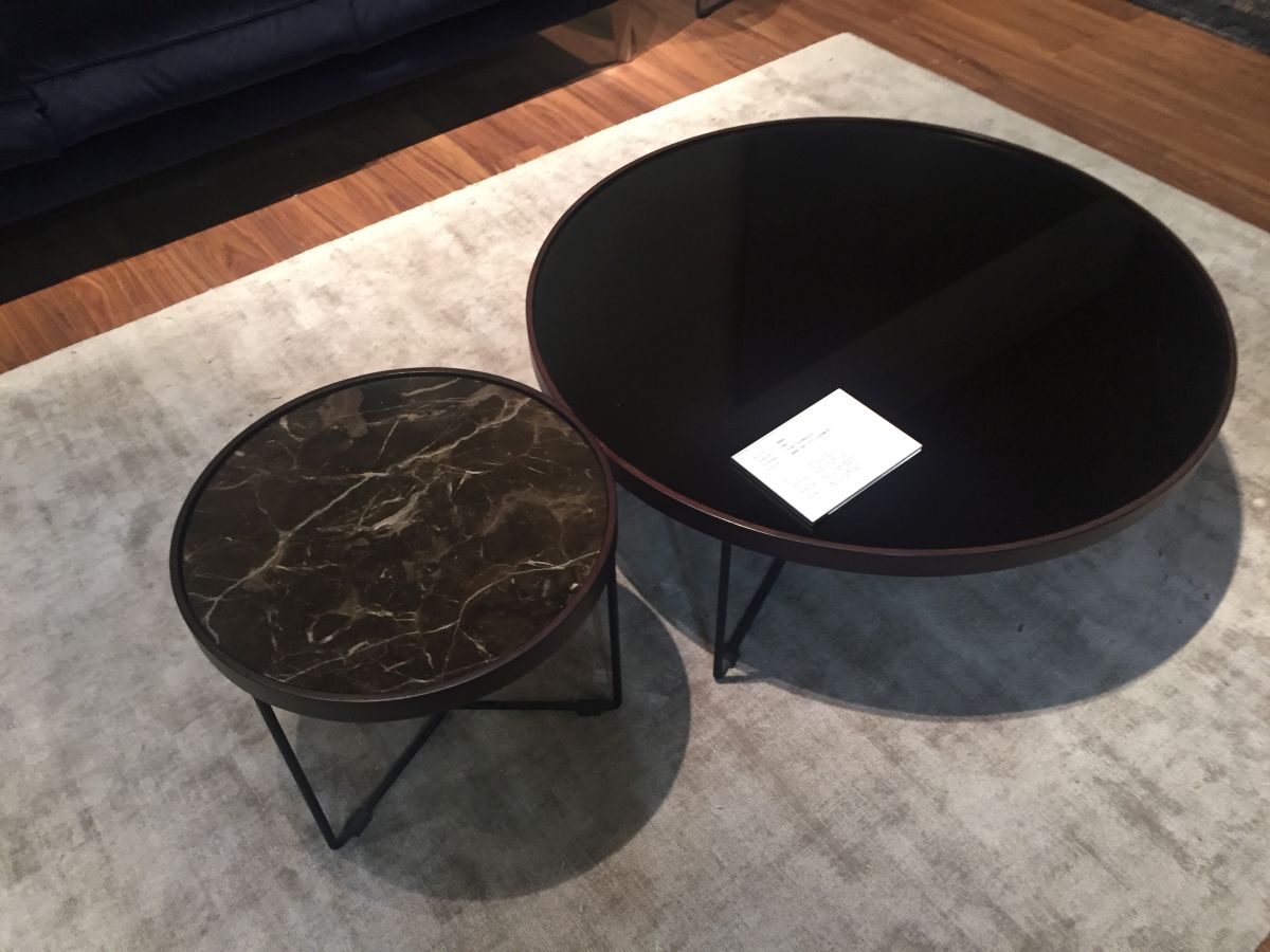 Laquared and marble Natuzzi coffee tables