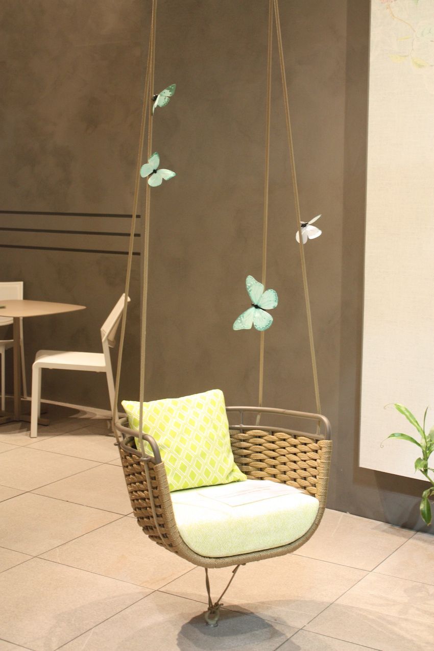 How fun is this swing seat from Roberti? Add a few decorative butterflies and is a lovely accent for a wooded outdoor space.