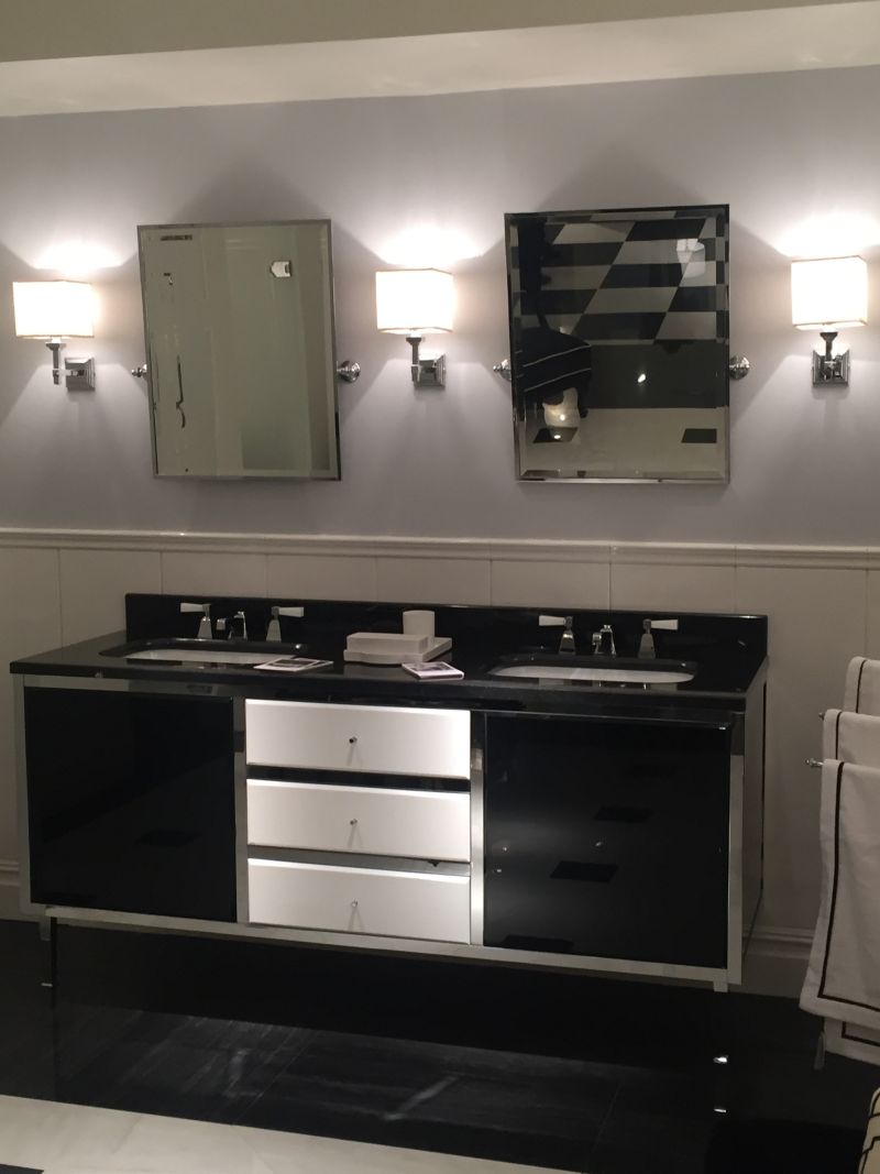 Stainless steel and black for double vanity