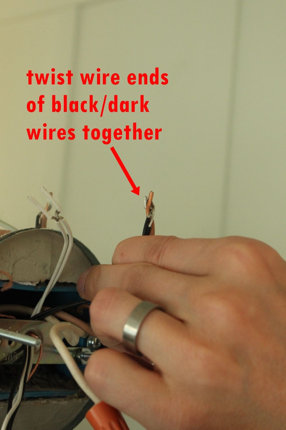 wire on the ends of your fixture wires